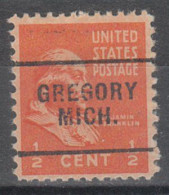 USA Precancel Vorausentwertungen Preo Locals Michigan, Gregory 703 - Precancels