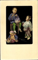 Artiste CPA China, Chinesische Kinder Beim Essen - Chine