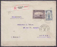 Env. Recommandée Affr. N°145+164 Càd Bil. BRUSSEL / BRUXELLES 1 /12 III 1921 Pour Collectionneur Dubus à ARRAS (au Dos:  - 1915-1920 Albert I