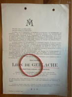 Madame Leon De Gerlache Nee Van Ryckevorsel *1849 Utrecht +1904 Durbuy Orgeo Van Wynbergen Du Bois De Nevele Van Bussloo - Todesanzeige