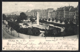 AK Köln-Neustadt, Deutscher Ring Mit Fontäne Aus Der Vogelschau  - Koeln