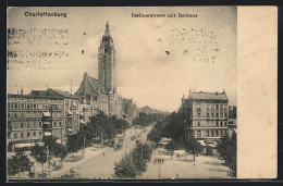 AK Berlin-Charlottenburg, Berlinerstrasse Mit Rathaus Aus Der Vogelschau  - Charlottenburg