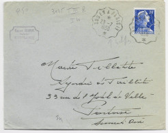 MULLER 20FR LETTRE CONVOYEUR ROUEN A PARIS 1° 23.7.1958 COTE 17€ - Railway Post