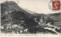 CPA 65 - LOURDES - LA BASILIQUE ET L'ESPLANADE VUES DU CHATEAU - Lourdes