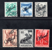 Switzerland, Used, Official, 1942, Michel 47, 52, 54, 56, 58, 59, Lot - Dienstzegels