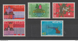 SVIZZERA:  1974  COMMEMORATIVI  -  2  S. CPL. 5  VAL. N. -  YV/TELL. 947/49 + 956/57 - Nuovi