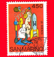 SAN MARINO - Usato - 1984 - Mostra Scuola E Filatelia - La Scienza - Fumetti - 450 - Usati