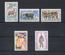 CONGO  N° 162 à 166    NEUFS SANS CHARNIERE COTE 10.00€    ANIMAUX FAUNE DANSE FOLKLORE - Neufs