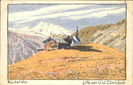 11945194 Riederalp Kirche Kuenstlerkarte Lith Von U W Zuericher Riederalp - Sonstige & Ohne Zuordnung