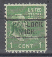 USA Precancel Vorausentwertungen Preo Locals Michigan, Hemlock 729 - Preobliterati