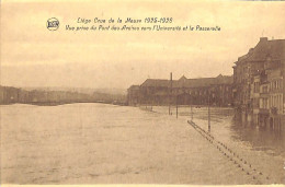 Liège - Crue De La Meuse 1925-1926 Pont Des Arches Vers L'Université Et La Passerelle - Liège