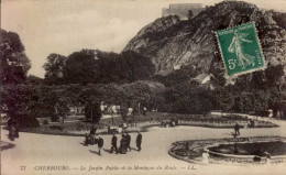 CHERBOURG      (  MANCHE )     LE  JARDIN PUBLIC ET LA MONTAGNE DU ROULE - Cherbourg