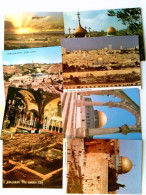 Jerusalem, Blick über Die Stadt, Ölberg, Klagemauer, Grabkirche, Israel, 8 AK, Ungelaufen, , Konvolut - Zonder Classificatie