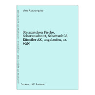 Sternzeichen Fische, Scherenschnitt, Schattenbild, Künstler AK, Ungelaufen, Ca. 1950 - Unclassified