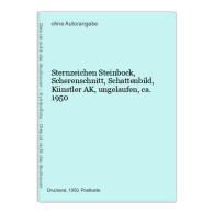 Sternzeichen Steinbock, Scherenschnitt, Schattenbild, Künstler AK, Ungelaufen, Ca. 1950 - Unclassified