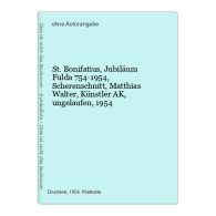 St. Bonifatius, Jubiläum Fulda 754-1954, Scherenschnitt, Matthias Walter, Künstler AK, Ungelaufen, 1954 - Non Classés