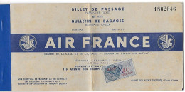 Billet D'AVION De Passage - PARIS-ABIDJAN -transport Aérien - AIR FRANCE 1952 -Timbre Fiscal 40 Francs AOF Côte D'IVOIRE - Altri & Non Classificati