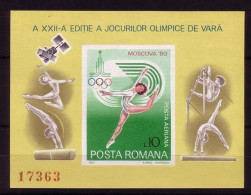 RUMÄNIEN BLOCK 172 POSTFRISCH(MINT) SOMMEROLYMPIADE MOSKAU 1980 KUNSTTURNEN - Blocks & Kleinbögen