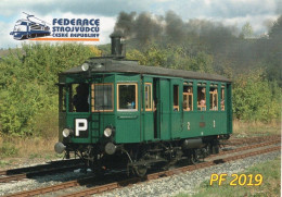 Rail Motor Trains, Locomotive, Train Drivers' Federation Czech Rep., 2019, 100 X 70 Mm - Tamaño Pequeño : 2001-...