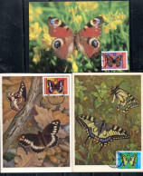 BULGARIA BULGARIE BULGARIEN 1984 BUTTERFLIES COMPLETE SET SERIE COMPLETA MAXI MAXIMUM CARD - FDC