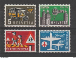 SVIZZERA:  1956  COMMEMORATIVI  -  S. CPL. 4  VAL. N. -  YV/TELL. 572/75 - Nuovi