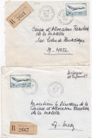 36919# LOT 2 LETTRES FRANCHISE PARTIELLE RECOMMANDE Obl AMANVILLERS MOSELLE 1968 Pour METZ - Lettres & Documents