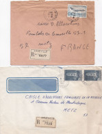 36921# LOT 21 LETTRES FRANCHISE PARTIELLE RECOMMANDE Obl 57 AMNEVILLE MOSELLE 1968 Pour METZ - Brieven En Documenten