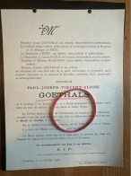 Monsieur Paul Goethals *1822 Courtrai +1908 Courtrai De Bien D’Hoop Van De Poele - Obituary Notices