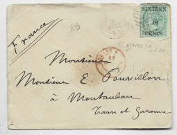 CEYLAN TWENTY FOUR CENTS SIXTEEN CENTS SOLO LETTRE COVER COLOMBO JY 12 1883 TO FRANCE - Ceylon (...-1947)