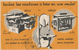 PUBLICITE : Machines A BOIS En Une Seule. ALLHEILIG 2 Rue Nouvelle PIERRE-BENITE Rhone.(pli Bas Gauche). - Werbepostkarten