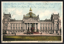 AK Berlin, Reichstagsgebäude Und Bismarkdenkmal  - Dierentuin