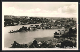 AK Passau, Dreiflüsse-Eck, Ortsansicht  - Passau