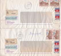 36926# LOT 4 LETTRES FRANCHISE PARTIELLE RECOMMANDE Obl AUDUN LE TICHE MOSELLE 1967 1968 Pour METZ 57 - Briefe U. Dokumente