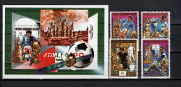 Malagasy - Madagascar 1989 Football Soccer World Cup, Space Set Of 4 + S/s MNH - Nuevos