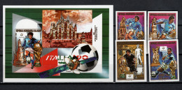 Malagasy - Madagascar 1989 Football Soccer World Cup, Space Set Of 4 + S/s Imperf. MNH -scarce- - Ungebraucht