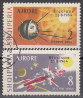 ALBANIA 1964, SPACE With OVERPRINT "RICCIONE" For FHILATELIC EXHIBITION, COMPLETE, USED SERIES In GOOD QUALITY - Albania