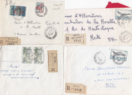 36931# LOT 38 LETTRES FRANCHISE PARTIELLE RECOMMANDE Obl BEHREN LES FORBACH MOSELLE 1967 1968 Pour METZ 57 - Cartas & Documentos