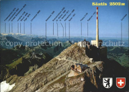 11918254 Saentis AR Luftseilbahn Und Gasthaeuser Fliegeraufnahme Saentis AR - Sonstige & Ohne Zuordnung