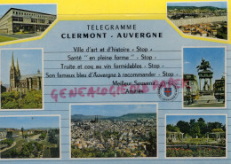 63- CLERMONT FERRAND - TELEGRAMME AUVERGNE - Clermont Ferrand