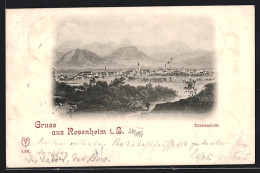 AK Rosenheim I. B., Totalansicht Aus Der Ferne Mit Einsamem Wanderer  - Rosenheim
