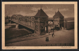 AK Duisburg, Partie Mit Kutsche An Der Rheinbrücke  - Duisburg