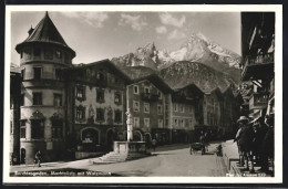 AK Berchtesgaden, Marktplatz Mit Blick Zum Watzmann  - Berchtesgaden