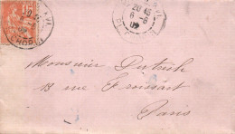 (RECTO / VERSO) ENVELOPPE EN 1902 AVEC CACHET PARIS PLACE CHOPIN - BEAU TIMBRE - ENVELOPPE  PETIT FORMAT - Maschinenstempel (Werbestempel)