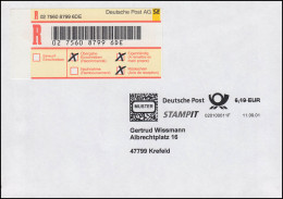Postautomation: STAMPIT (PC-Frankatur) - MUSTER Mit R-Label Vom 11.9.2001 - Autres & Non Classés