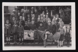 Foto AK Kinder, Esel Reiten Schulklasse Besuch Frankfurt Zoo 1951, Ungebraucht - Andere & Zonder Classificatie