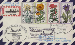 Erstflug Airbus A300 LH 825 Lufthansa R-Postkarte Frankfurt / Hannover 27.4.76 - Premiers Vols