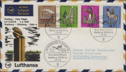 Eröffnungsflug Lufthansa LH 214/ 215 Airmail Hamburg 634 /Göteborg 1.4.1970 - Primi Voli