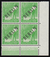 4a Schwarzaufdruck 10 Pf: ER-Viererblock Unten Rechts Mit AF I, Feld 100, ** - Unused Stamps