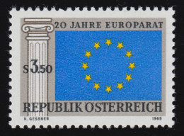 1292 20 Jahre Europarat, Emblem Aus 12 Sternen, Griech. Statue, 3.50 S,  ** - Ongebruikt