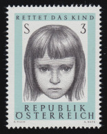 1222 10 J. Öst. Gesellsch. "Rettet Das Kind", Porträt Eines Mädchen, 3 S, ** - Ongebruikt